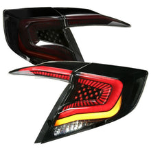 Load image into Gallery viewer, Fanali Posteriori LED Interno Nero Lente Smoke in Plastica ABS Honda Civic FC