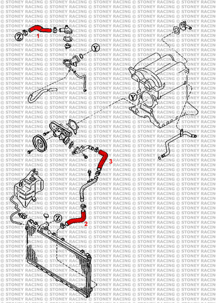 Mazda Mx5 MK1 NA 1.8 Kit tubi silicone radiatore