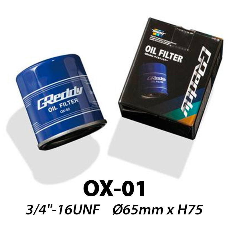 GReddy OX-01 filtro olio | 3 4"-16 UNF (Nissan CA18, RB, VG30, Toyota 4A-G(Z)E, 1ZZ, 2ZZ...)