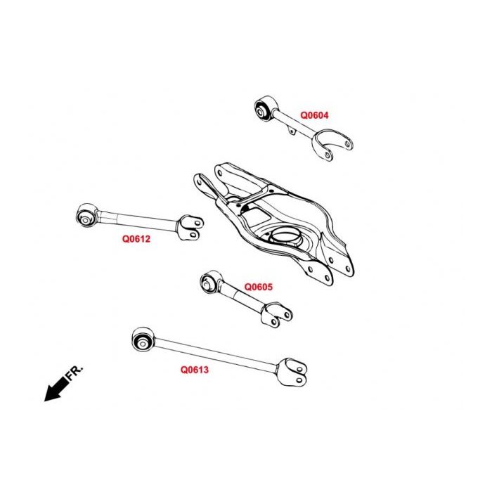 TRAILING ARM Posteriore (Plastica Rinforza) 2 Pezzi/SET - TESLA MODEL 3 17+