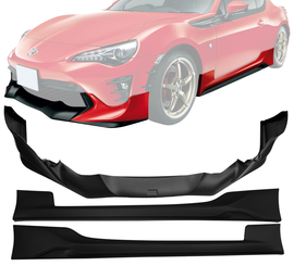 Toyota GT86  17-19 Lip Anteriore + Coppia Minigonne in ABS