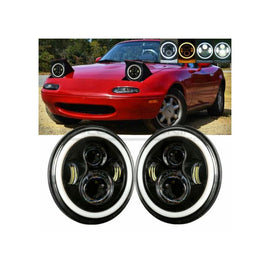 Fari Anteriori Angel Eyes Interno Nero Jeep, Mazda MX-5 NA