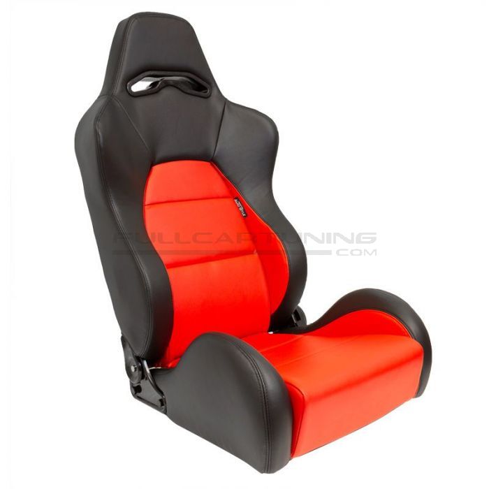 Sedile Eco Style Regolabile Nero - Rosso Pelle Sintetica