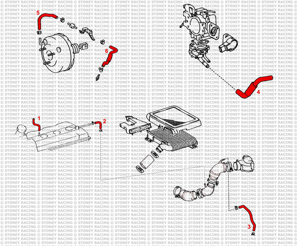 Toyota Celica GT4 ST185 Kit tubi silicone Breather/Vacuum