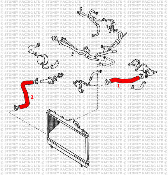 Toyota Celica GT4 ST205 Kit tubi silicone radiatore