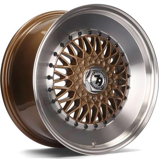 Cerchio in Lega 79WHEELS SV-F 15x7 ET30 4x100/4x114 BRONZE POLISHED LIP