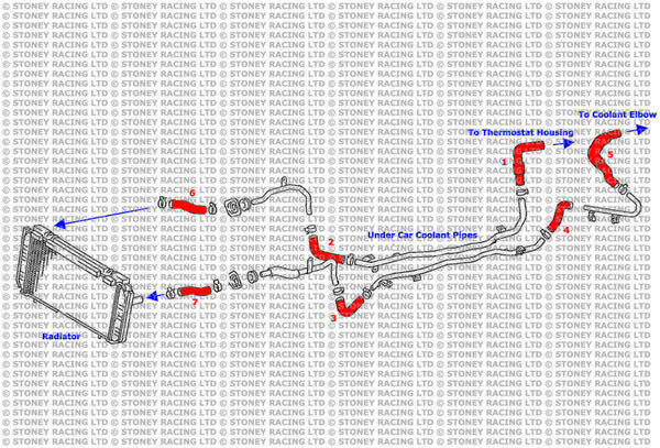 Toyota MR2 SW20 Turbo & NA Rev1-5 Kit tubi silicone Main Coolant