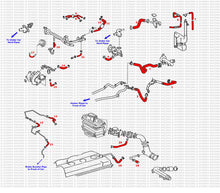 Carica l&#39;immagine nel visualizzatore di Gallery, Toyota MR2 SW20 Turbo Rev1-2 Kit tubi silicone Ancillary Coolant &amp; Breather