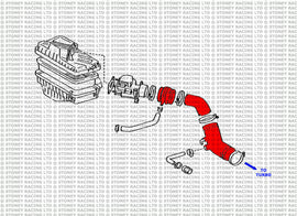 Toyota MR2 SW20 Turbo Rev1-2 Kit tubi silicone Air intake