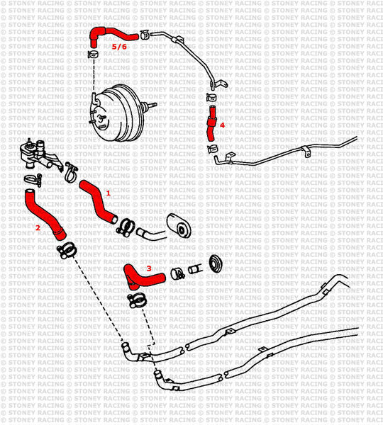 Toyota MR2 SW20 RHD Kit tubi silicone impianto frenante