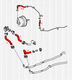 Toyota MR2 SW20 RHD Kit tubi silicone impianto frenante