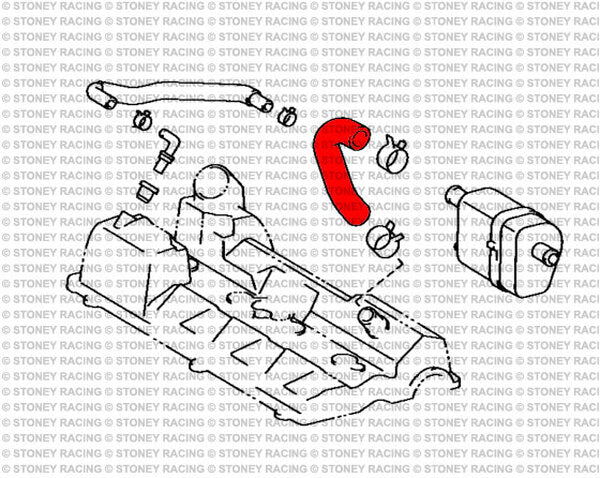 Toyota MR2 SW20 Turbo Rev3-5 Silicone Cam Cover to Catch Can Breather Hose
