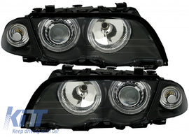 Fari Anteriori BMW Serie 3 E46 Limousine Touring (05.1998-08.2001) Angel Eyes nero