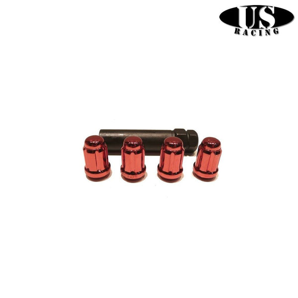 US-Racing OEM Tuner Dadi Ruote Round Conical Type M12x1.50 Red (Universal) - em-power.it