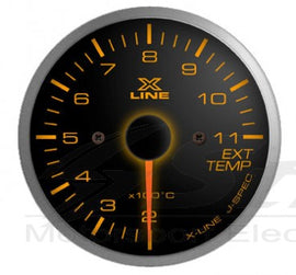 X-Line Manometro Smoke Amber LED Temperatura Collettori di scarico - em-power.it